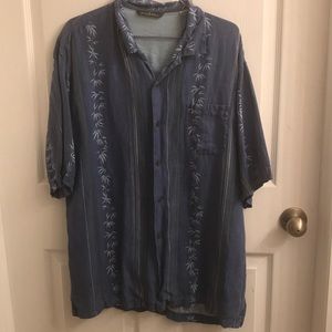 Blue Hawaiian Print Tommy Bahama silk/linen mix